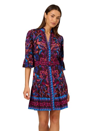 Image of Adrianna Papell Printed Short Flounce Dress