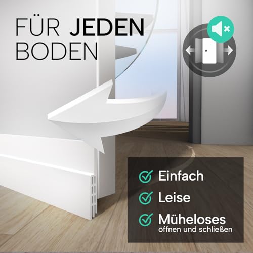 Vellure® Türdichtung Zugluftstopper für Türen- NEU Premium Türdichtung selbstklebend (Energie sparen - Schnell & einfach angebracht) Tür Zugluftstopper ideal auch als Schallschutz, Kälteschutz (weiß)