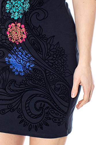 Desigual Woman Short Dress Vest Coque 19swvkah 38 (s) Dark Blue2