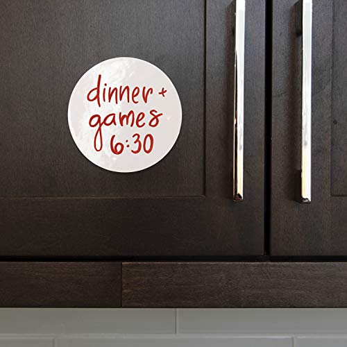 M.C. Squares Stickies Circle Dry-Erase Sticky Notes 6-Pack, Round Reusable White Board Stickers with Included Smudge-Free Wet Erase Tackie Marker, Made in The USA - Thumbnail 7