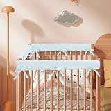 Bettkantenschutz Für Kinderbetten,Schutz für Bettrahmen,Babybett Umrandungen,Babybett Umrandungen,Abnehmbar,Reinigbar,Kantenschutz und Eckenschutz (Blau)