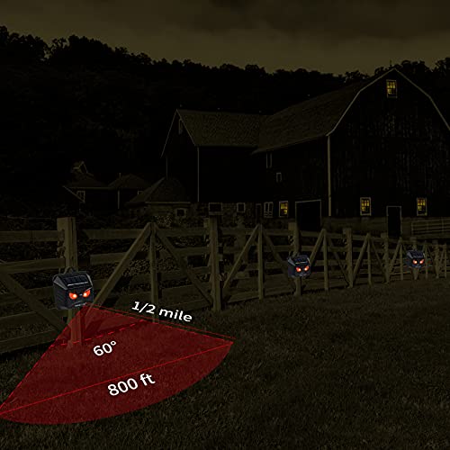 MAGIC CAT 4 Pack Solar Animal Repeller Outdoor, 2024 Nocturnal Animal Predator Deterrent with Red Lights, Waterproof Skunk Deer Coyote Raccoon Squirrel Cat Repellent for Garden Yard Farm Chicken Coop - Image 3