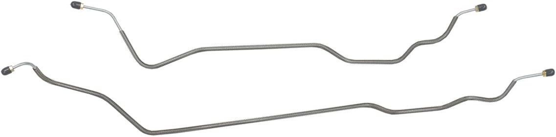 Inline Tube Compatible with 1973-80 Chevrolet GMC Truck 2WD 1/2-Ton Std. Five-Lug Rear Axle Brake Lines 2pc, OE Steel