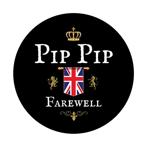 PIP PIP FAREWELL, BRITISH UNION JACK FLAG, UK UNITED KINGDOM PopSockets Swappable PopGrip, Black - Image 3
