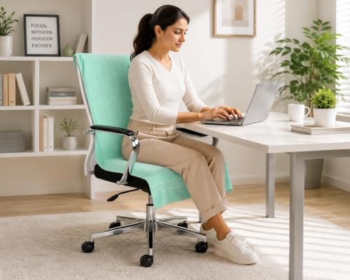 Image of ROMAN HOME Car & Office Chair Towel with 2 Tie Knots| Super Soft 400 GSM (2, mani Green)