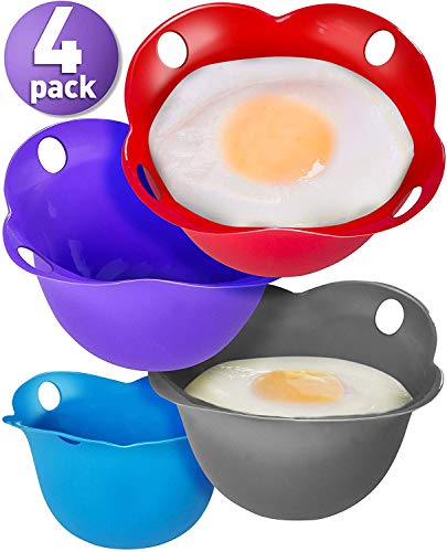 Silicone Egg Poaching Cups - Poaches Eggs To Perfection Without the Stress or