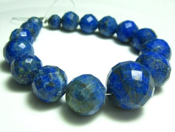 Perles de pyrite et lapis-lazuli LKBEADS facettées en pierres naturelles haut de gamme