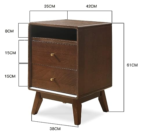 Table de chevet rustique bois et 2 tiroirs pour chambre ordonnée et pratique - 4