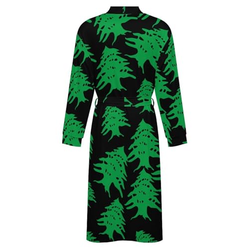 Arms of Lebanon Soft Robe Long Sleeve Bathrobes V Neck Sleepwear Spa Robes with Belt Men Woman 5