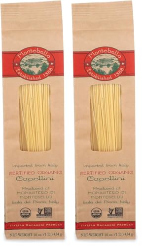 Montebello, Organic Capellini Premium Italian Pasta, 16 oz. (Pack of 2) image 3