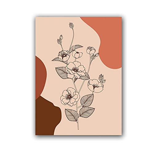 Décoration d'intérieur grand format avec affiche florale abstraite beige - 3