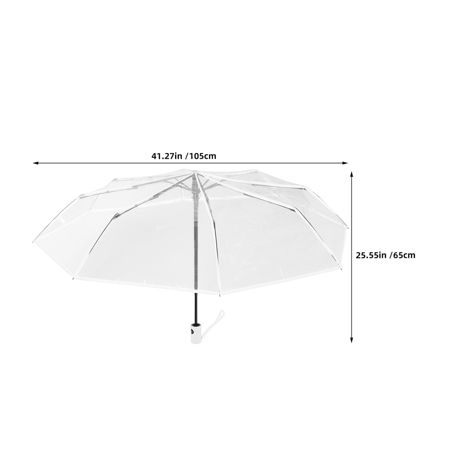 Alipis Paraguas Plegable Transparente 2 Piezas 41 Pulgadas Blanco