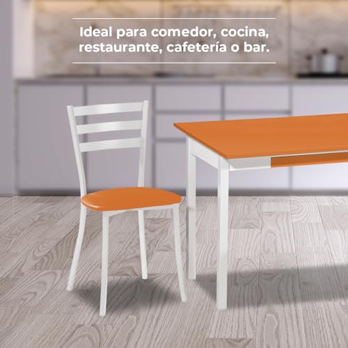 ASTIMESA SCMBLNA Dos sillas de Cocina, Metal, Naranja, Altura de Asiento 45 cms - imagen 4