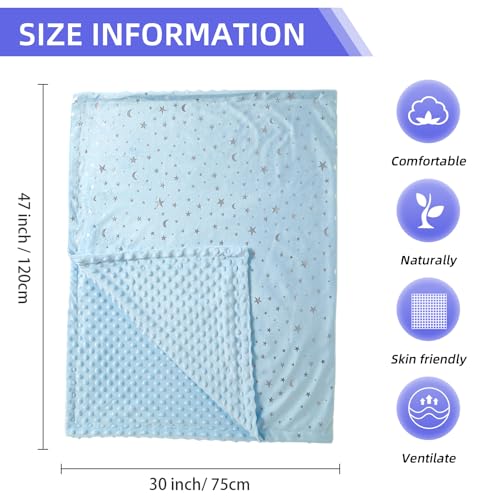 Image of Baby Nursery Bed Blankets Ultra Soft Double Layer Mini Blanket Minky Blanket Receiving Blankets Shower Gifts(Bluestar,30 * 47in)