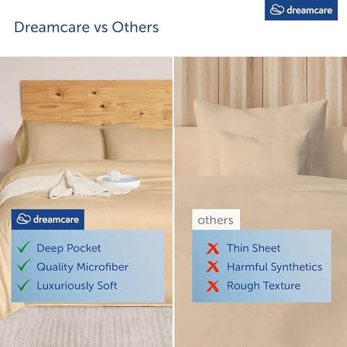 Image of DREAMCARE Queen Sheets - 6 pcs Breathable Cooling Sheets Queen - up to 15 inch