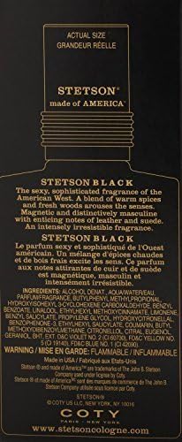 Stetson Black Cologne By Coty For Men. Cologne Spray 44ml / 1.5-Ounces (Pack of 2)