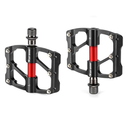 Aluminum Flat Pedals, Sealed Bearings, Anti Slip Pins, High Performance, Sturdy, for Road and Mountain Bike Riders2