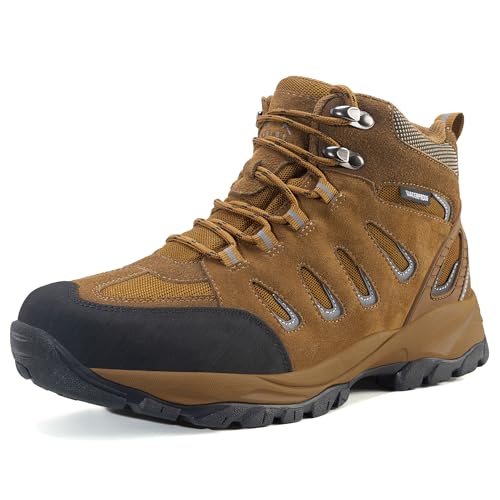 EARLDE Wanderschuhe Herren Wasserdicht Schuhe Wanderstiefel Leichte Trekkingschuhe Outdoorschuhe Trekkingstiefel Sneaker Braun 42 EU