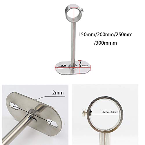 Mdurian 4 Pezzi Staffa di Montaggio a soffitto Inox Supporto Supporto per Tubo Guardaroba Bastone per Tende per Appendere i Vestiti - Image 4