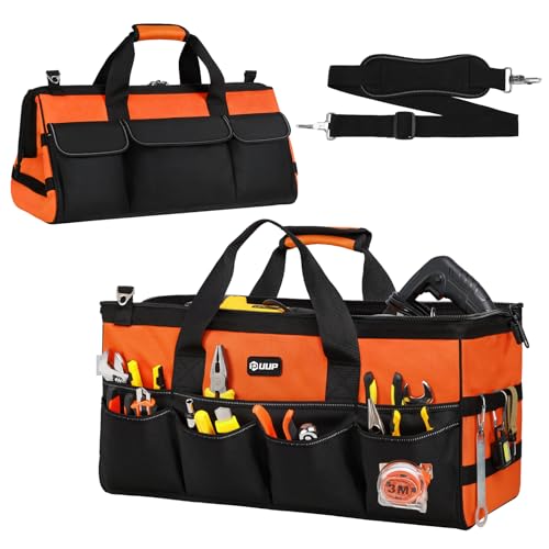 UUP Heavy Duty Tool Bag 20-Inch, Extra Large 16-Pocket Portable Empty Tool Box Organizer Storage, Toolbox Organization, Soft Handle Carrying Toolbag with Zipper, Father Dad Men Mechanic Birthday Gift