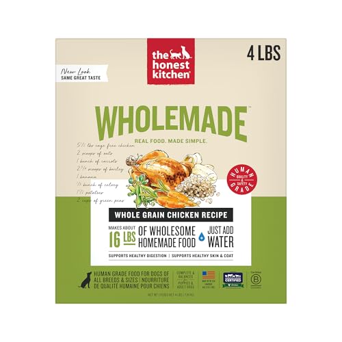 The Honest Kitchen Human Grade Wholemade™ Dehydrated Whole Grain Dog Food, Chicken 4 lb (16lbs)