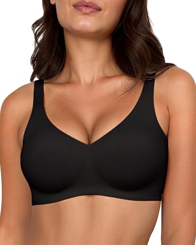 Image of Gailife Smooth Wireless Jelly Bras for Women No Underwire Seamless Push Up Bra Full Coverage Soft Suppor Tshirt Bralettes