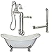 Cambridge Plumbing DE60-DH-BN Cast Iron Double Ended Claw foot Tub 60" X 30" with 7" Deck Mount Faucet Drillings and Brushed Nickel Feet