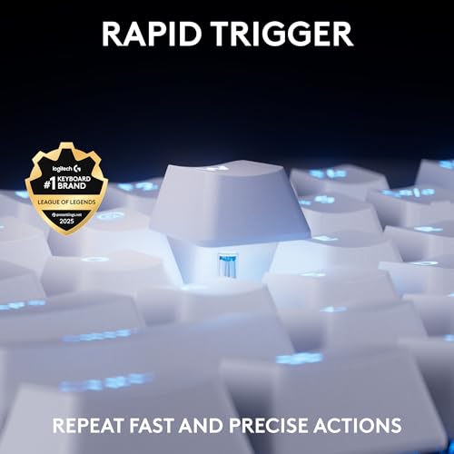 Image of Logitech G PRO X TKL Rapid Tenkeyless Wired Gaming Keyboard with Magnetic Analog Switches, RGB - White, PC Gaming Keyboards, Pro