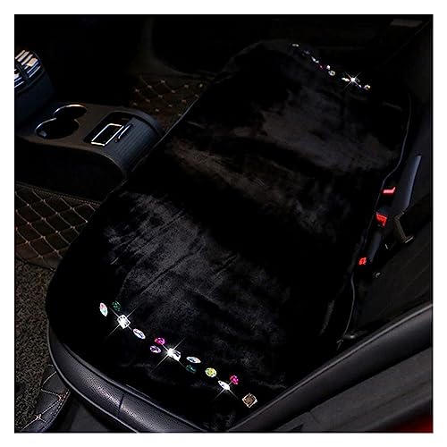 Housse de siège avant en velours noir avec camélia en diamant pour intérieur auto chic