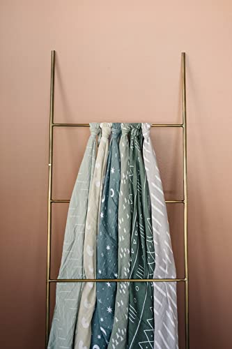 Image of Mebie Baby Desert Sage Muslin Swaddle, Modern and Neutral Swaddle Blanket for Baby Girl or Boy, Soft Baby Blankets, Newborn Swaddle Blanket, 0-3 Month, Comfy Wrap, Baby Essentials & Gifts