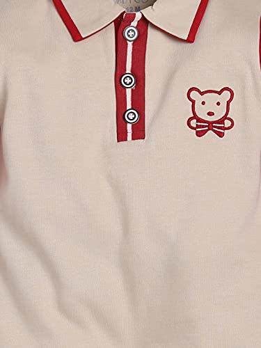 Image of BABY GO Cotton Full Sleeve Polo Neck Romper for Baby Boys | Cute Printed Collared Jumpsuit with Snap Buttons | Newborn Bodysuit & Sleepsuit