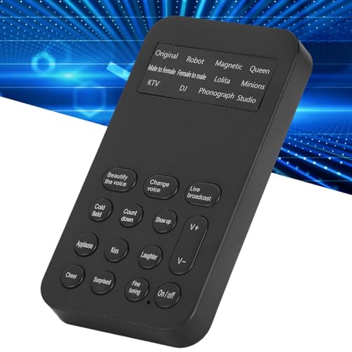 Voice Changer Sound Board, Sound Card with 12 Voice Effects Real Time Voice Modulation for Gaming Live Streaming ABS Plastic 68g