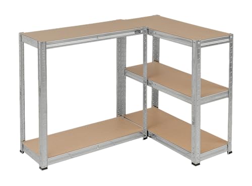 Metall-Lagerregal Dedra, 5 MDF-Regalböden, Abmessungen 154 × 75 × 30 cm, Flexible Konfiguration, stabile Regalböden, einfache Montage, Korrosionsbeständigkeit