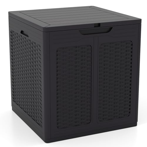 GIANTEX Coffre de Rangement Exterieure 145 L, Coffre de Jardin en PP Résistant aux Intempéries...