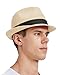 Produktbild Zylioo XL/XXL Trilby Fedora Strohhut für Großen Kopf,Stroh Sonnenhut Herren mit Roll UP Krempe,UV-Schutz Sommerhut Strandhut