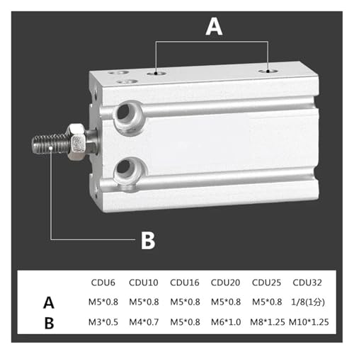 Cilindro hidráulico de doble efecto CU10 mini actuador con vástago simple 3