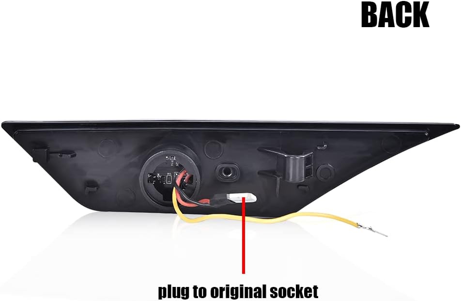ALLGOOD LED Side Marker Signal Lights, Compatible with Honda Civic 2016-2021, LED Switchback Signal Lamp Side Marker Lamp, Smoky