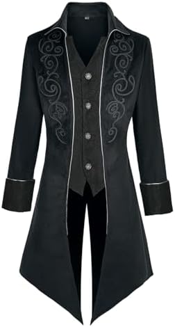 MOFOVELY Men Victorian Steampunk Tailcoat Pirate Coat Jacket | In...