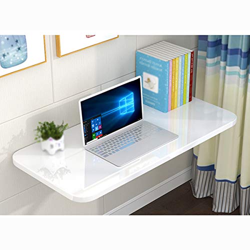 Mesa plegable blanca montada en la pared para espacios pequeños, escritorio compacto con hojas caídas para cocina, comedor, oficina en casa, estación de trabajo, solución para ahorrar espacio