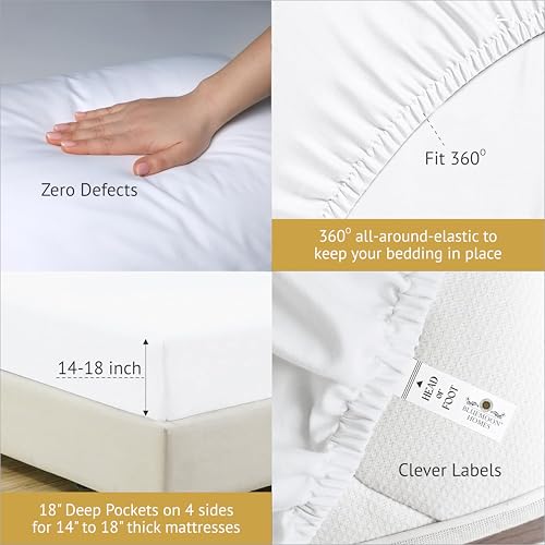 100% Egyptian Cotton 1000 Series High Thread Count Sheets Twin Size, White — view 5