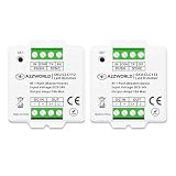 2 Pezzi Dimmer LED Push + RF 2.4GHz, 5V 12V 24V 10A, Master Slave, Pulsante NO, Memoria e Sincronizzabile, Compatto 45X45X15mm, Incasso Per Scatola 503, Per Striscia Led Monocolore