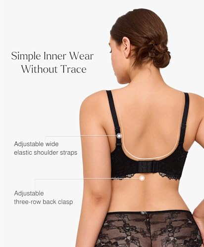 Popilush Minimizer Bras for Women Full Coverage Lace Supportive Bra Comfortable Everyday Wear4