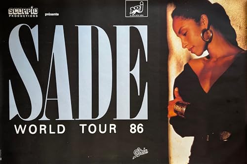 Poster Sade World Tour 1986 grand format 78X107 cm pour salon vintage