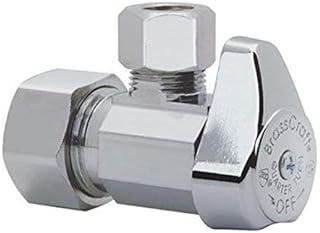 G2CR19X C1 1/2 in. NOM Comp Inlet x 3/8 in. OD Compression Outlet Chrome Plated Brass 1/4 Turn Angle Valve - 3 Pack