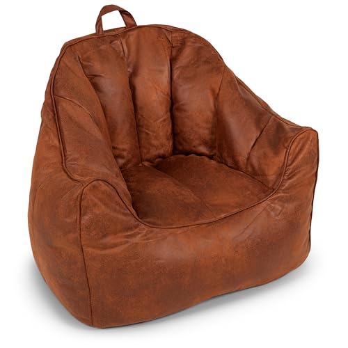 Big Joe Hug Bean Bag Chair, Tan, Vegan Suede, Kids and Teens, 3 feet