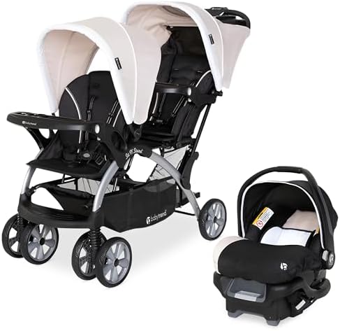 Baby Trend Infant/Toddler Double Stroller & Car Seat Combo, 2 Pc, Khaki