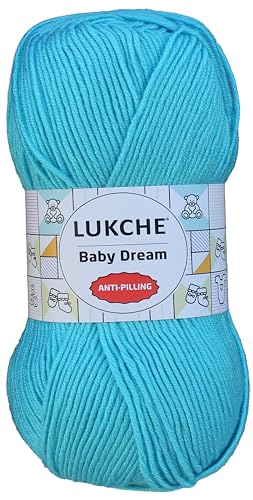 Image of Baby Dream Soft Yarn - 100% Acrylic, Premium Anti-Pilling, 3.5 oz (100g), 273 yds - Soft Yarn for Crochet and Knitting Projects (Turquaise)