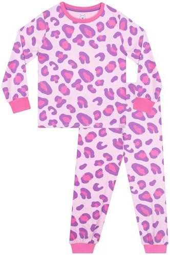 Harry Bear Kinder Fleece Pyjama, Hartjes En Sterren Meisjes Pyjama Set, Zachte Winter Pyjamas Voor Meisjes, Roze 98