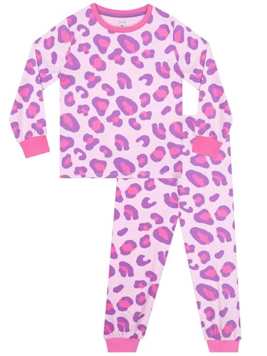 Harry Bear Pijama Animales Niña | Pijamas Leopardo | Pijama Niña | Estampado De Leopardo Pijamas Niña | Rosa 7 8 Años