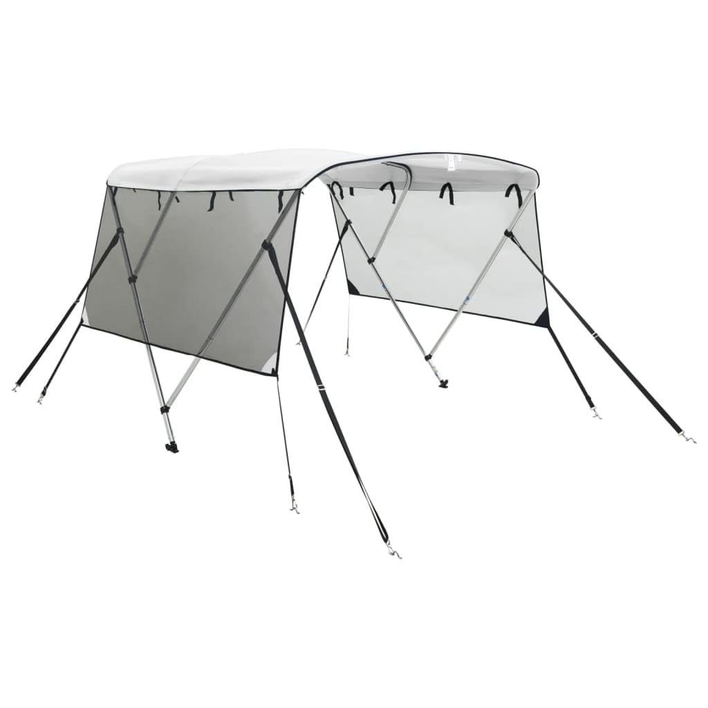 vidaXL Bimini di Prua Pareti Laterali Rete 3 Archi 183x(137-152)x137cm, bimini per imbarcazione, tendalino per barca, copertura per imbarcazione